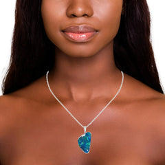 Triplet Opal Pendant in 925 Sterling Silver - Green-Blue