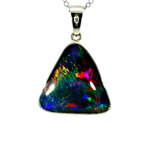 Triplet Opal Pendant in 925 Sterling Silver - Multicolour