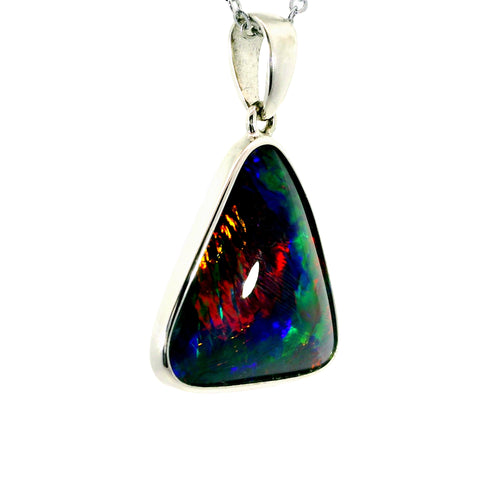 Triplet Opal Pendant in 925 Sterling Silver - Multicolour