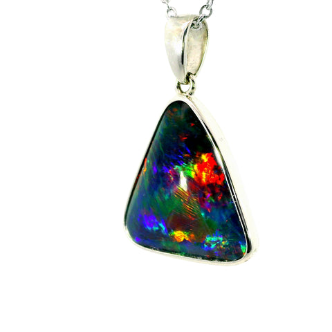 Triplet Opal Pendant in 925 Sterling Silver - Multicolour