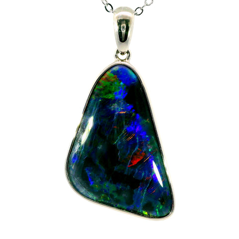 Triplet Opal Pendant in 925 Sterling Silver - Multicolour
