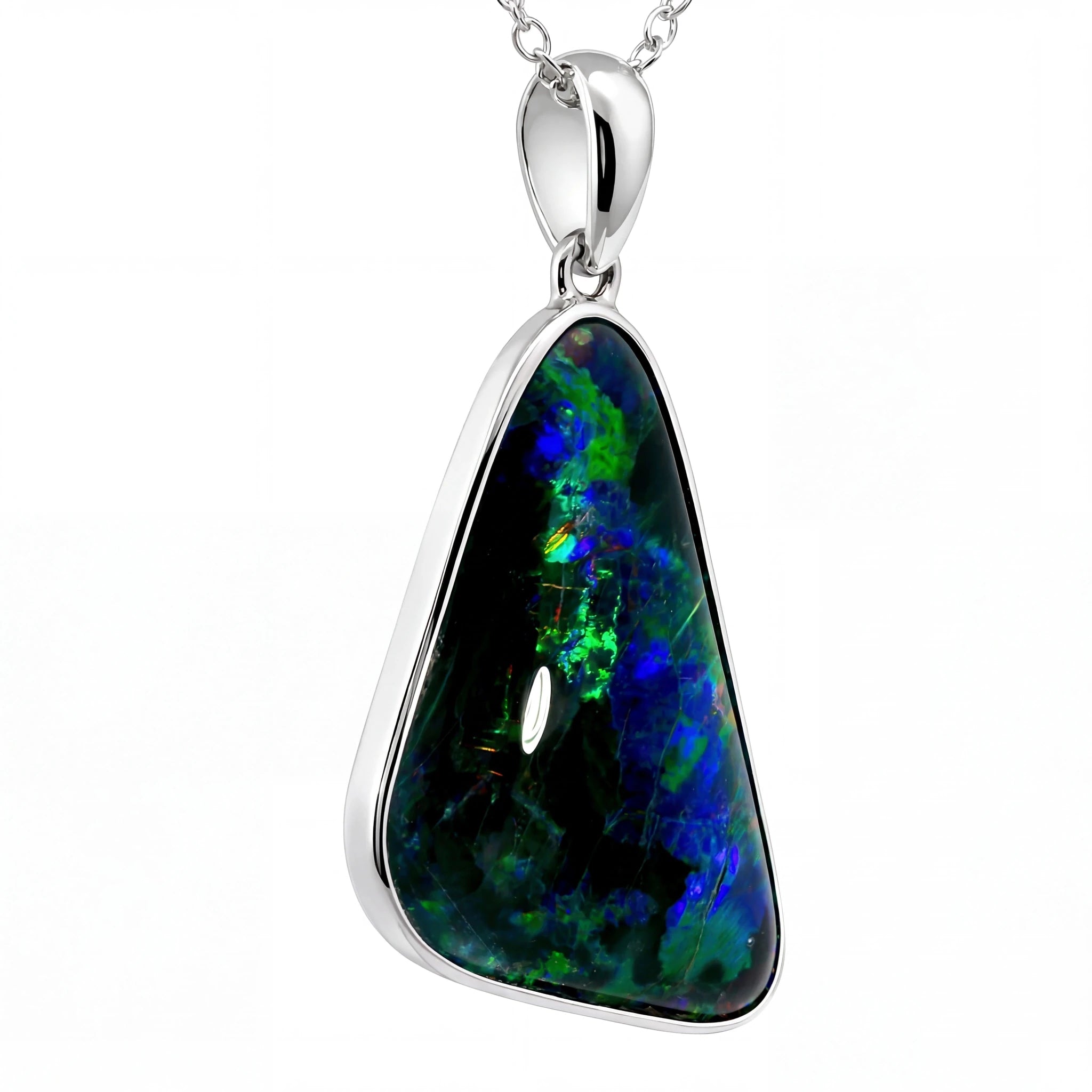 Triplet Opal Pendant in 925 Sterling Silver - Multicolour - Australian Opal Cutters and Pearl Divers