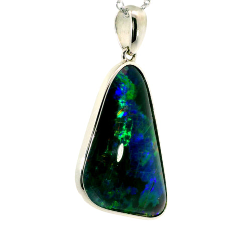 Triplet Opal Pendant in 925 Sterling Silver - Multicolour