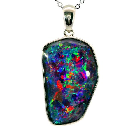 Triplet Opal Pendant in 925 Sterling Silver - Multicolour