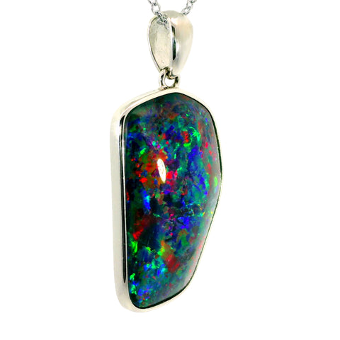 Triplet Opal Pendant in 925 Sterling Silver - Multicolour