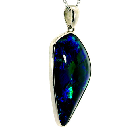 Triplet Opal Pendant in 925 Sterling Silver - Green-Blue