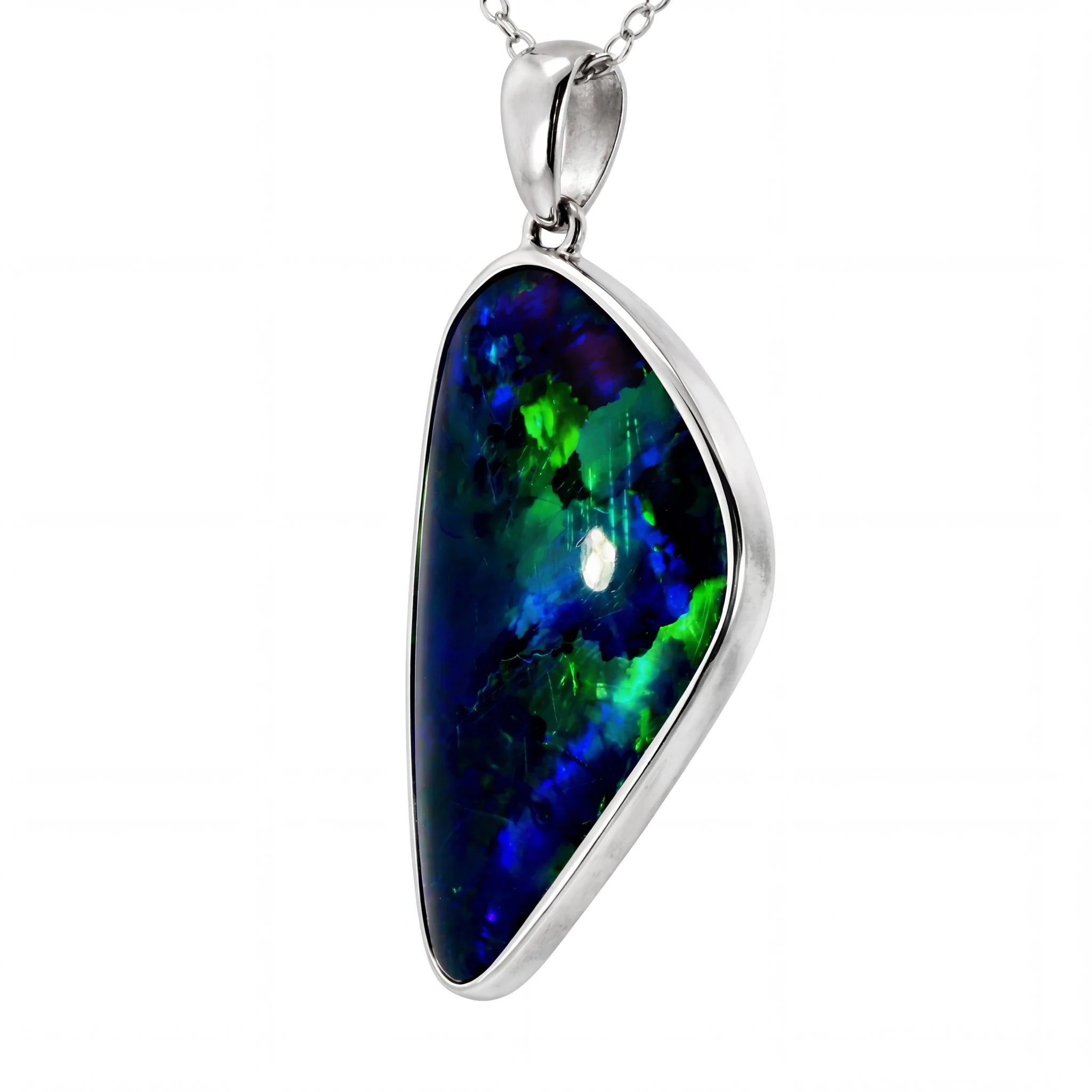 Triplet Opal Pendant in 925 Sterling Silver - Green-Blue - Australian Opal Cutters and Pearl Divers