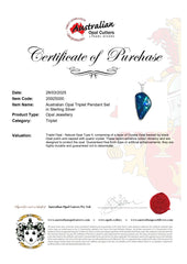 Triplet Opal Pendant in 925 Sterling Silver - Green-Blue