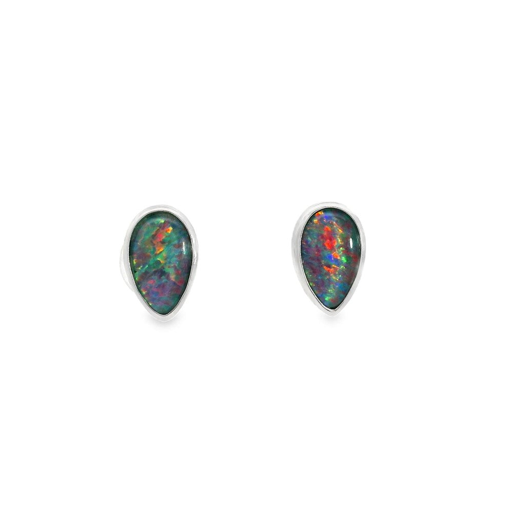 Triplet Opal Bezel Earrings