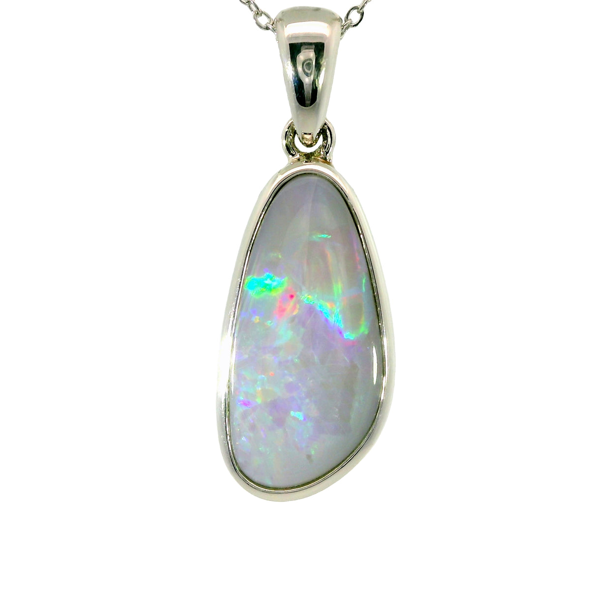 Black Opal Pendant in 925 Sterling Silver - Multicolour
