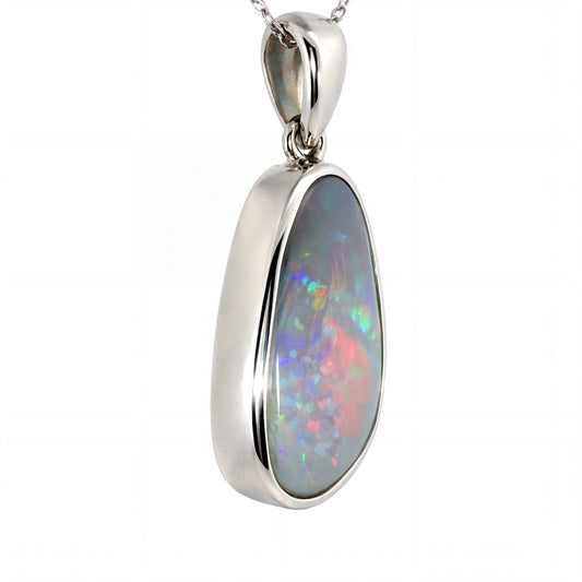 Dark Opal Pendant in 925 Sterling Silver - Multicolour