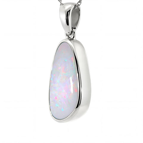 Dark Opal Pendant in 925 Sterling Silver - Multicolour - Australian Opal Cutters and Pearl Divers