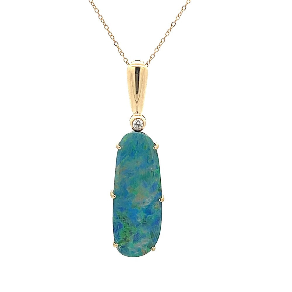 Australian Doublet Opal Pendant set in 9k Gold