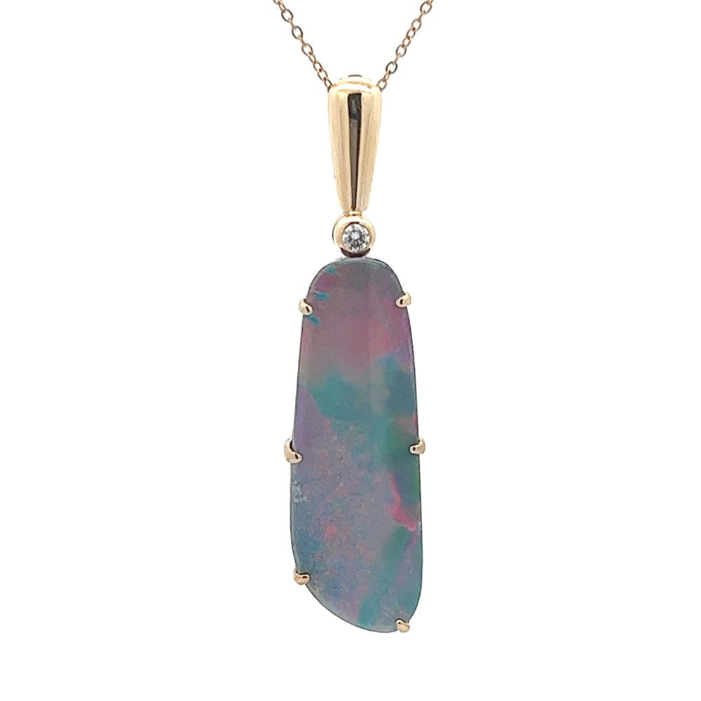 Australian Doublet Opal Pendant Set in 9K Gold