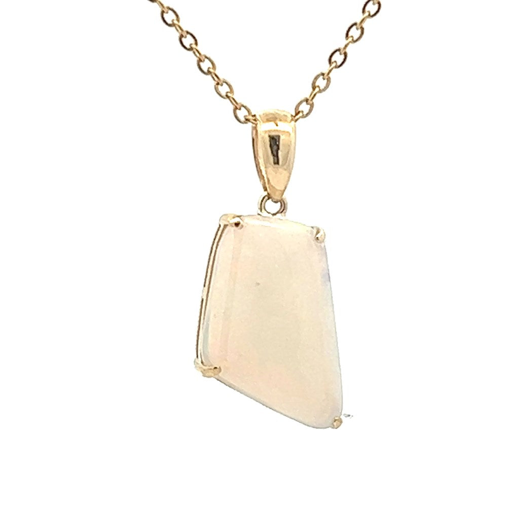 Australian Light Opal Pendant Set in 9K Gold