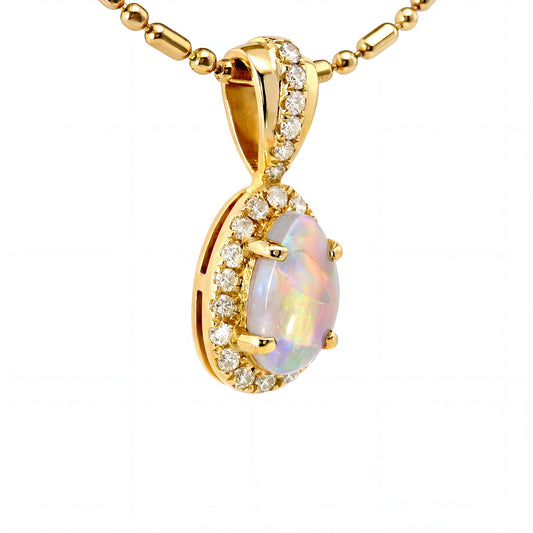 Dark Opal Pendant in 9K Yellow Gold - Multicolour