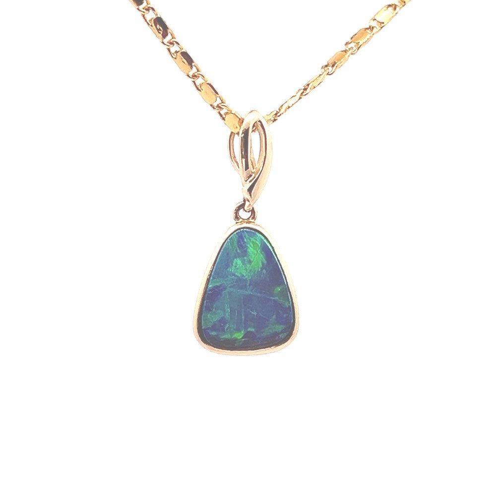 Australian Opal Pendant Set in solid Gold