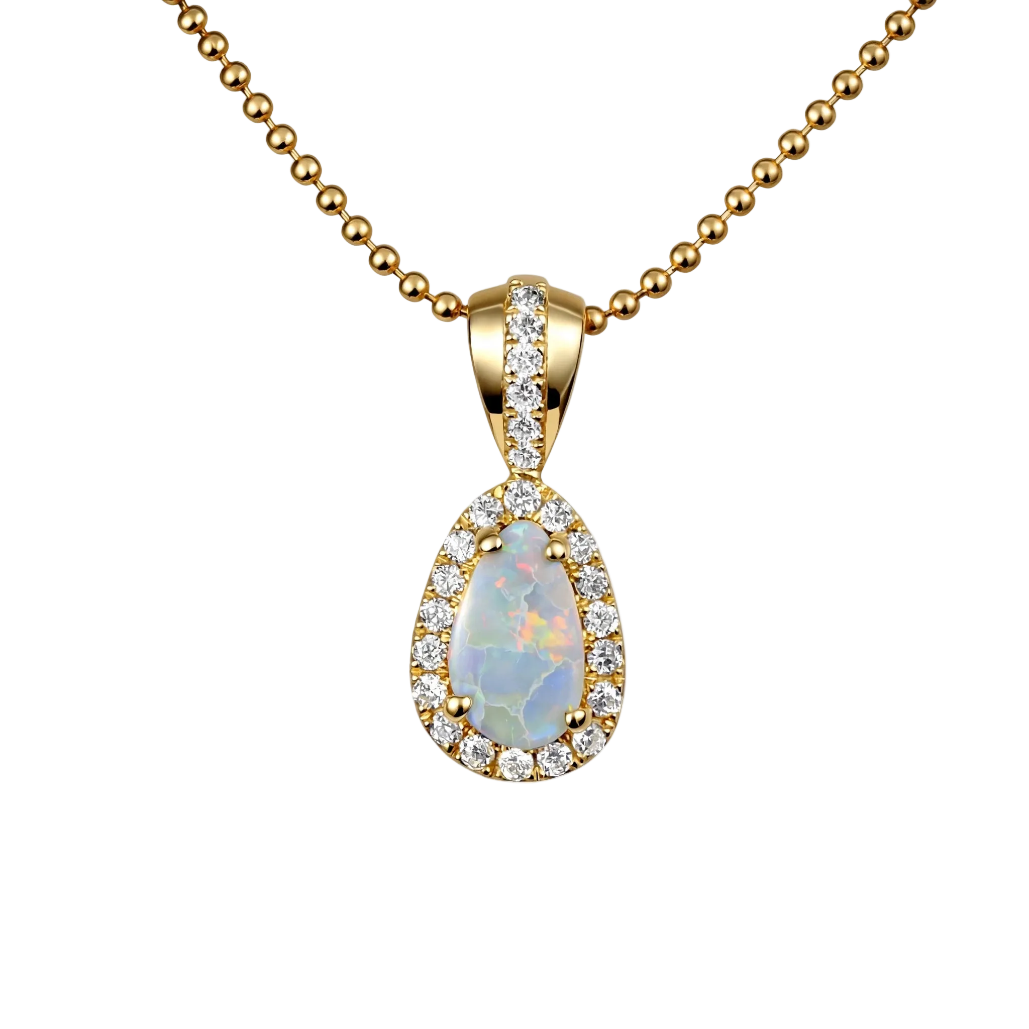 Dark Opal Pendant in 9K Yellow Gold - Multicolour - Australian Opal Cutters and Pearl Divers