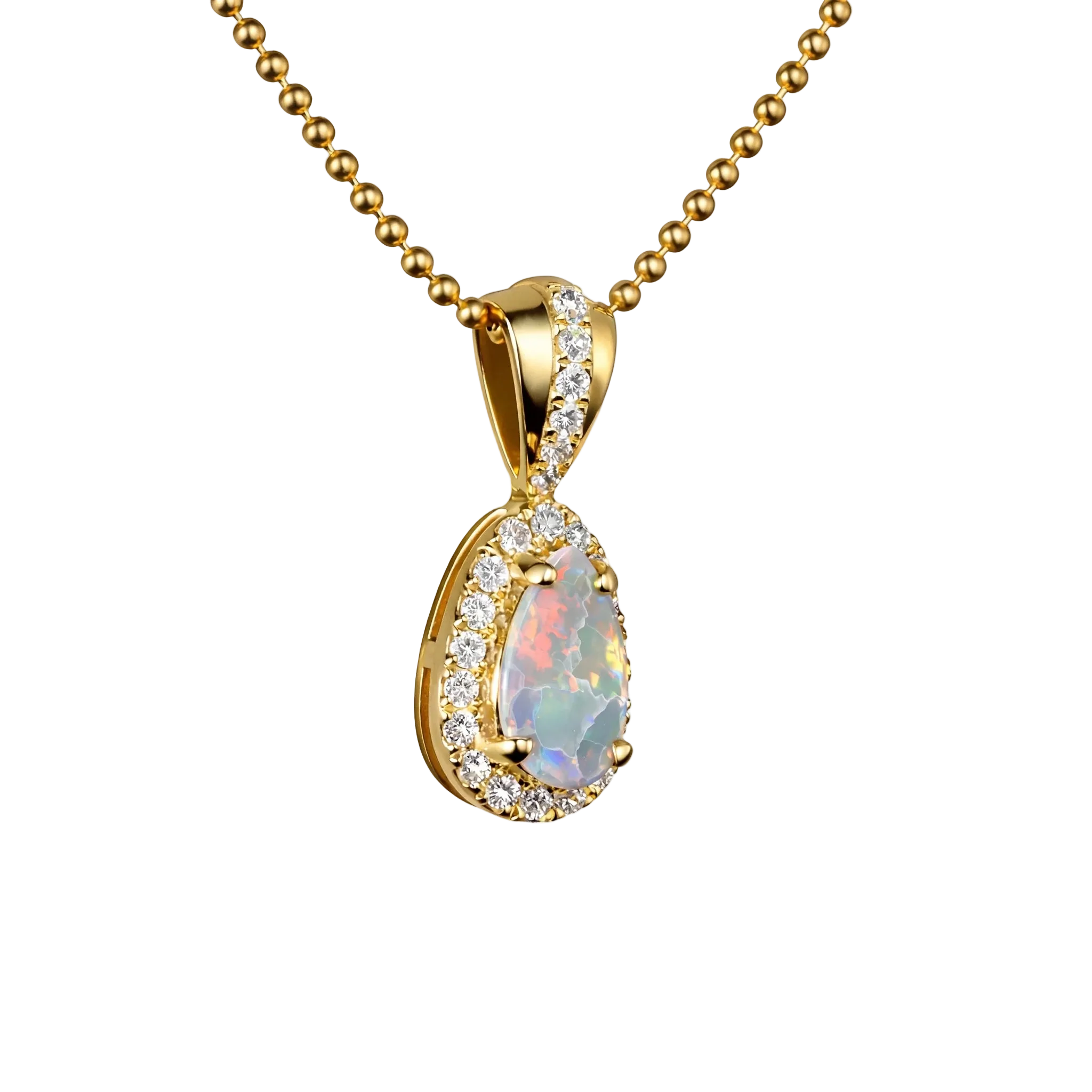 Dark Opal Pendant in 9K Yellow Gold - Multicolour - Australian Opal Cutters and Pearl Divers