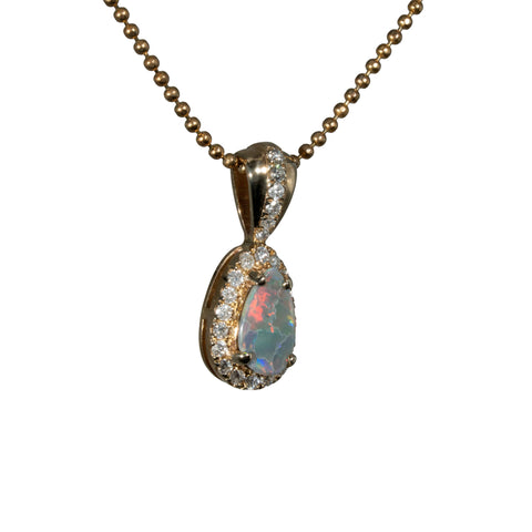 Black Opal Pendant in 9K Yellow Gold - Multicolour
