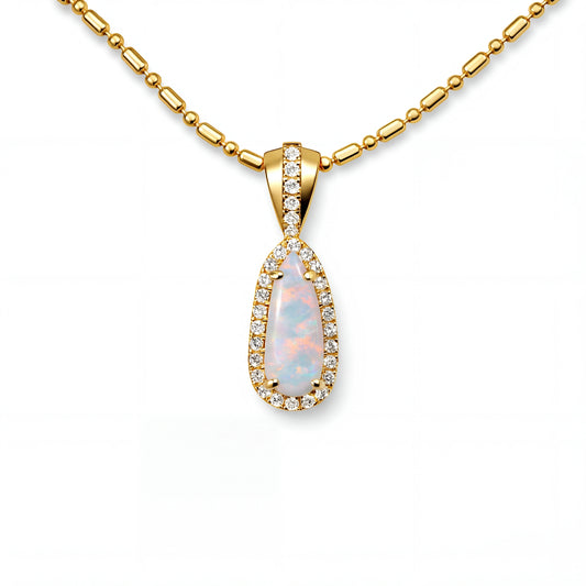 Dark Opal Pendant in 9K Yellow Gold - Multicolour