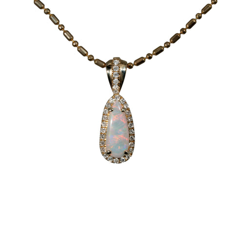 Black Opal Pendant in 9K Yellow Gold - Multicolour