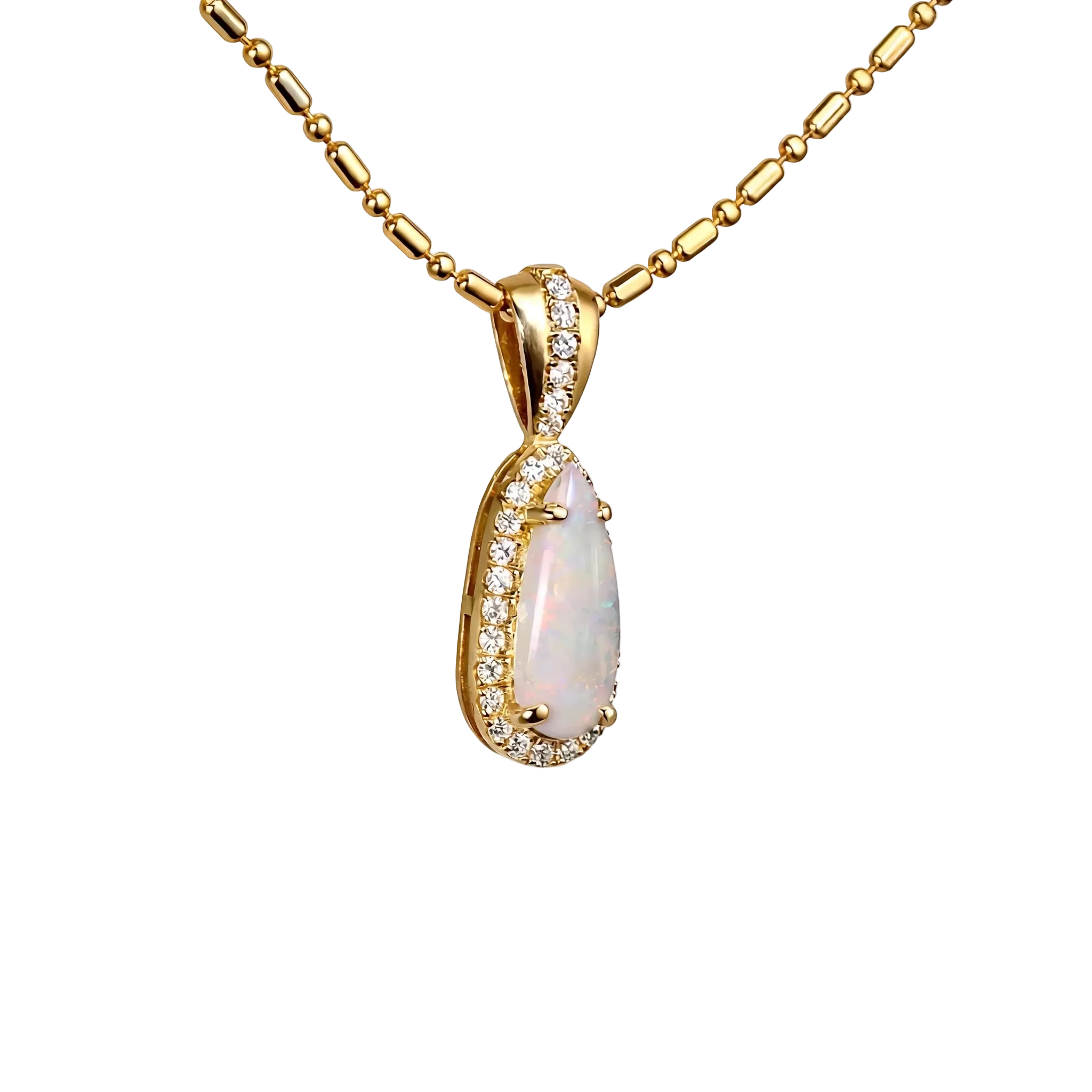 Dark Opal Pendant in 9K Yellow Gold - Multicolour - Australian Opal Cutters and Pearl Divers