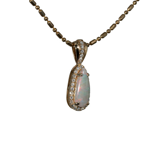 Black Opal Pendant in 9K Yellow Gold - Multicolour