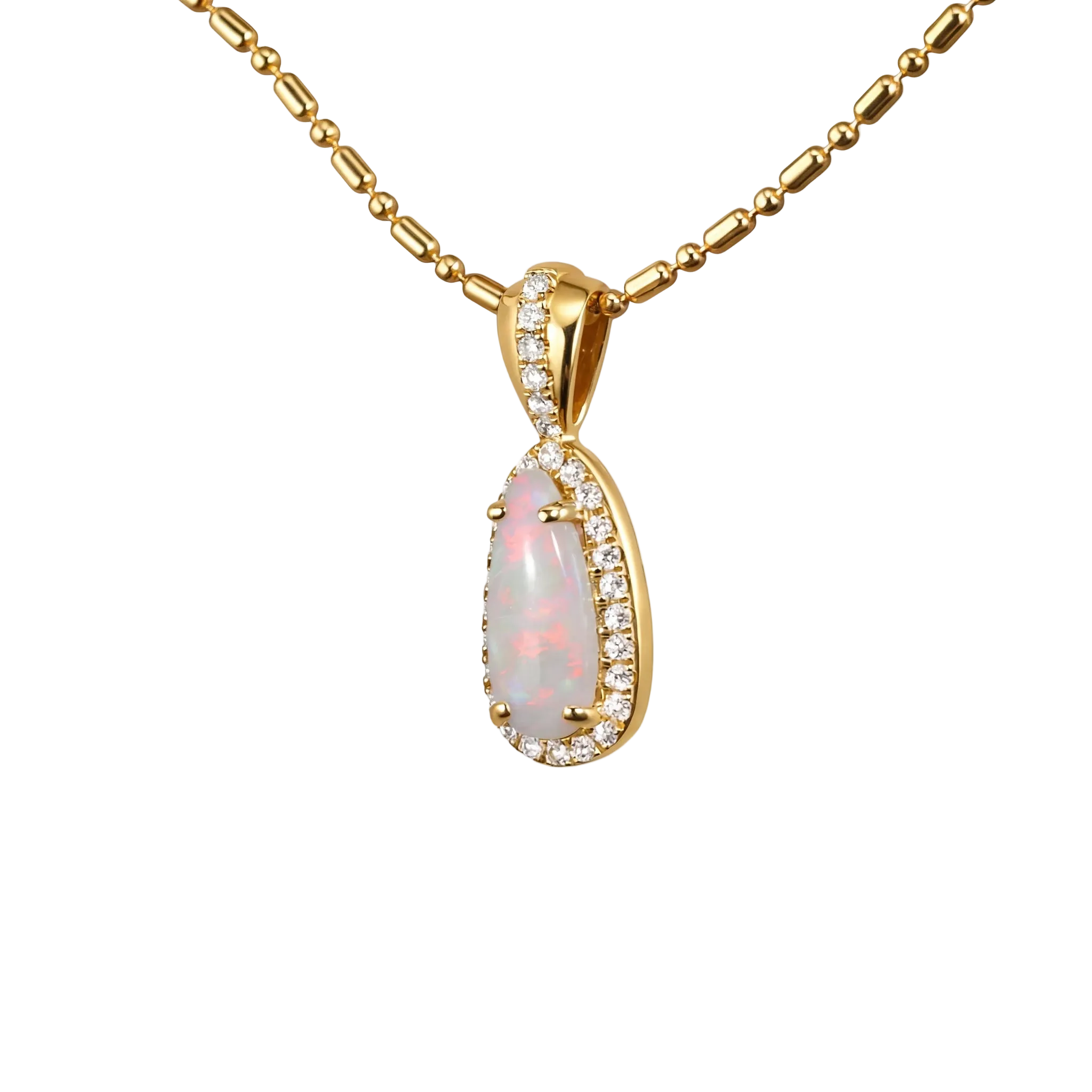 Dark Opal Pendant in 9K Yellow Gold - Multicolour - Australian Opal Cutters and Pearl Divers