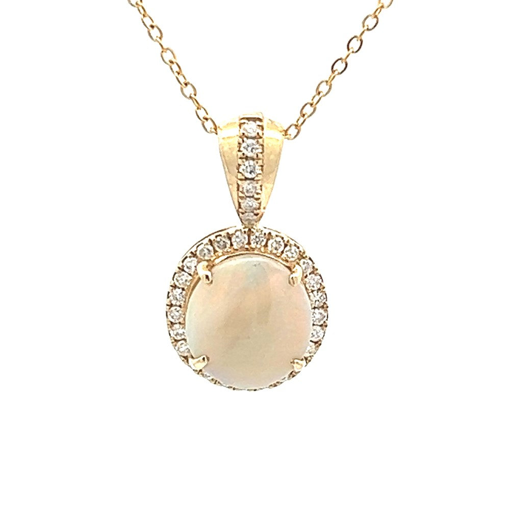 Australian Light Opal Pendant set in 9k Gold