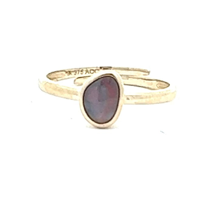 Australian Black Opal Bezel Ring