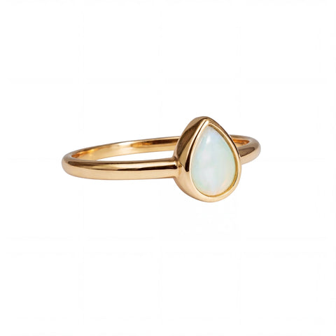 Light Opal Ring in 14K Yellow Gold - Multicolour - Australian Opal Cutters and Pearl Divers