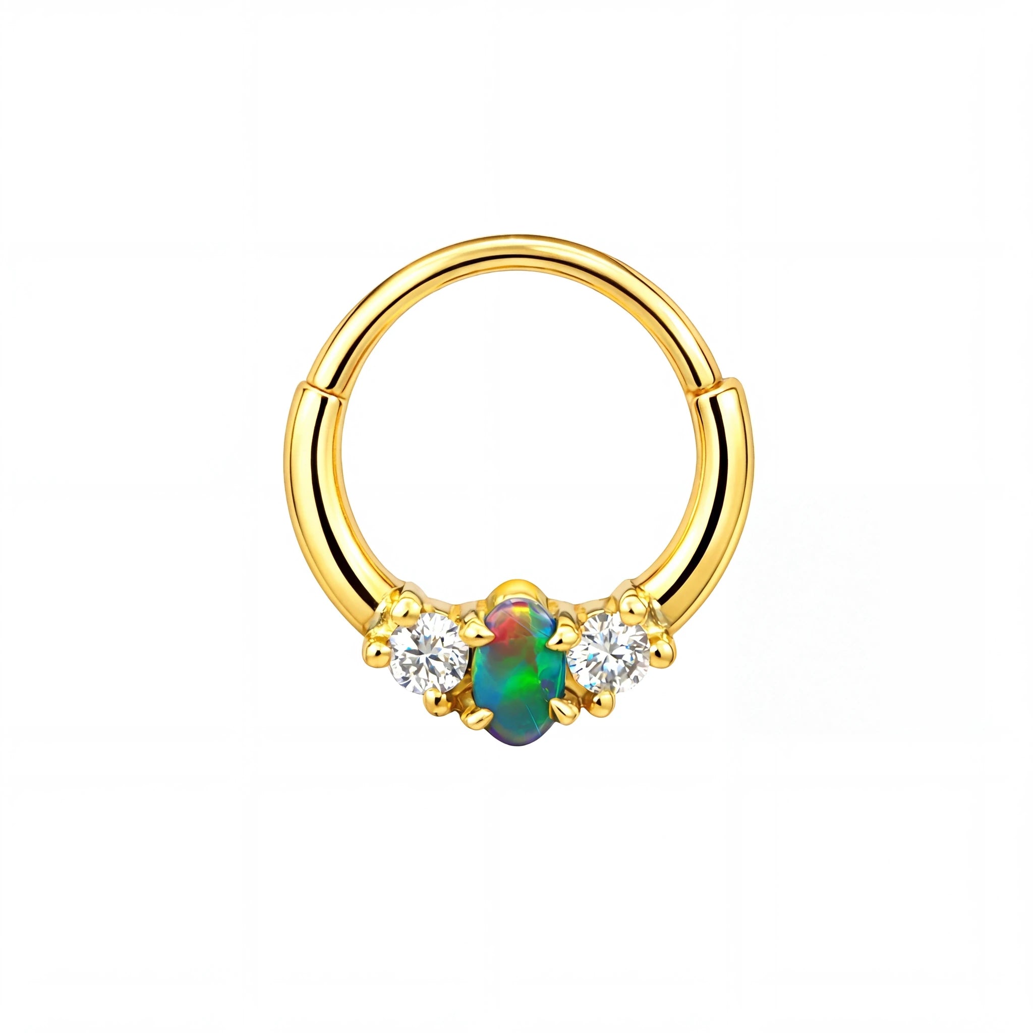 Australian Black Opal Hinged Ring set in 9k Yellow Gold - Australian Opal Cutters and Pearl Divers