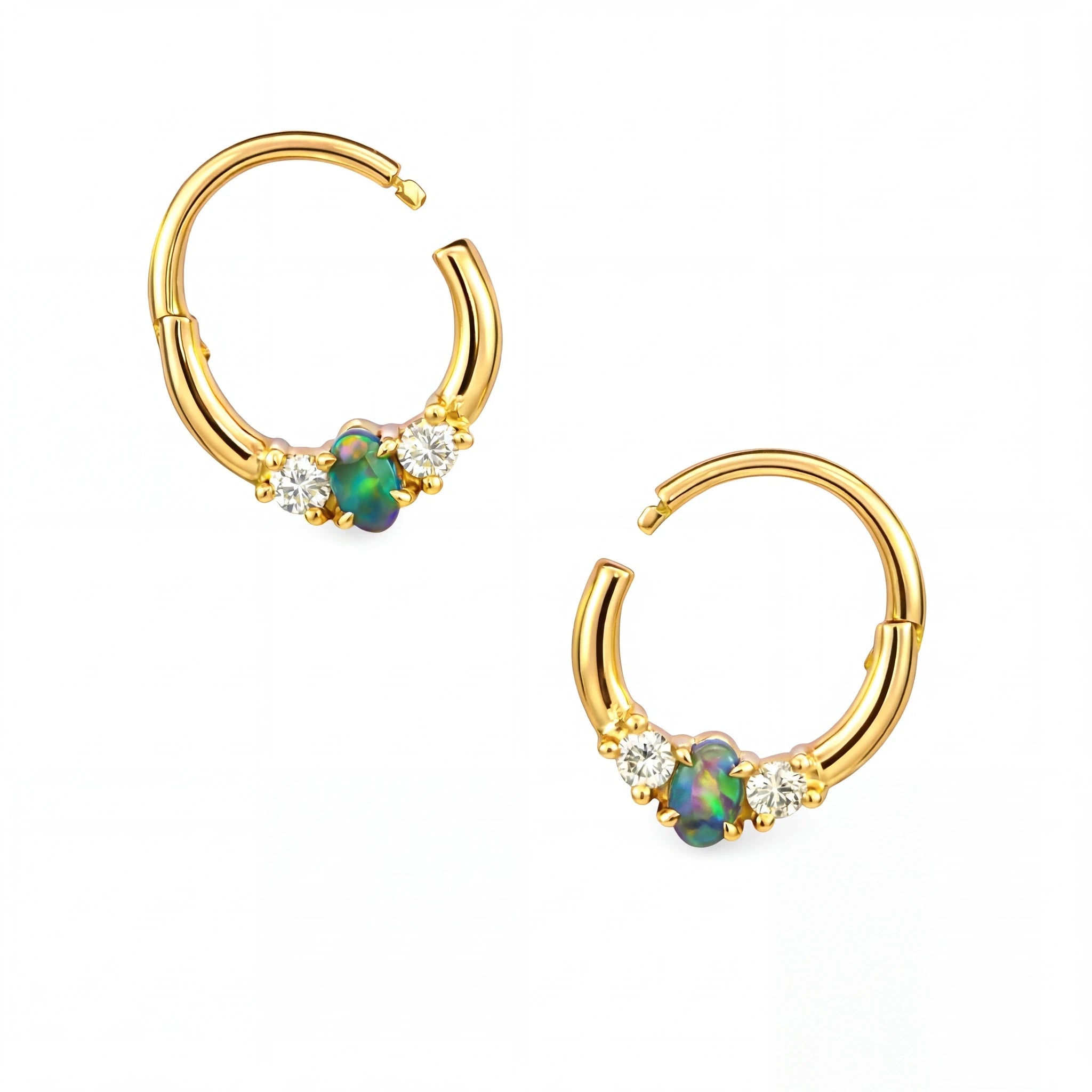 Australian Black Opal Hinged Ring set in 9k Yellow Gold - Australian Opal Cutters and Pearl Divers