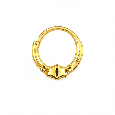 Australian Black Opal Hinged Ring set in 9k Yellow Gold - Australian Opal Cutters and Pearl Divers