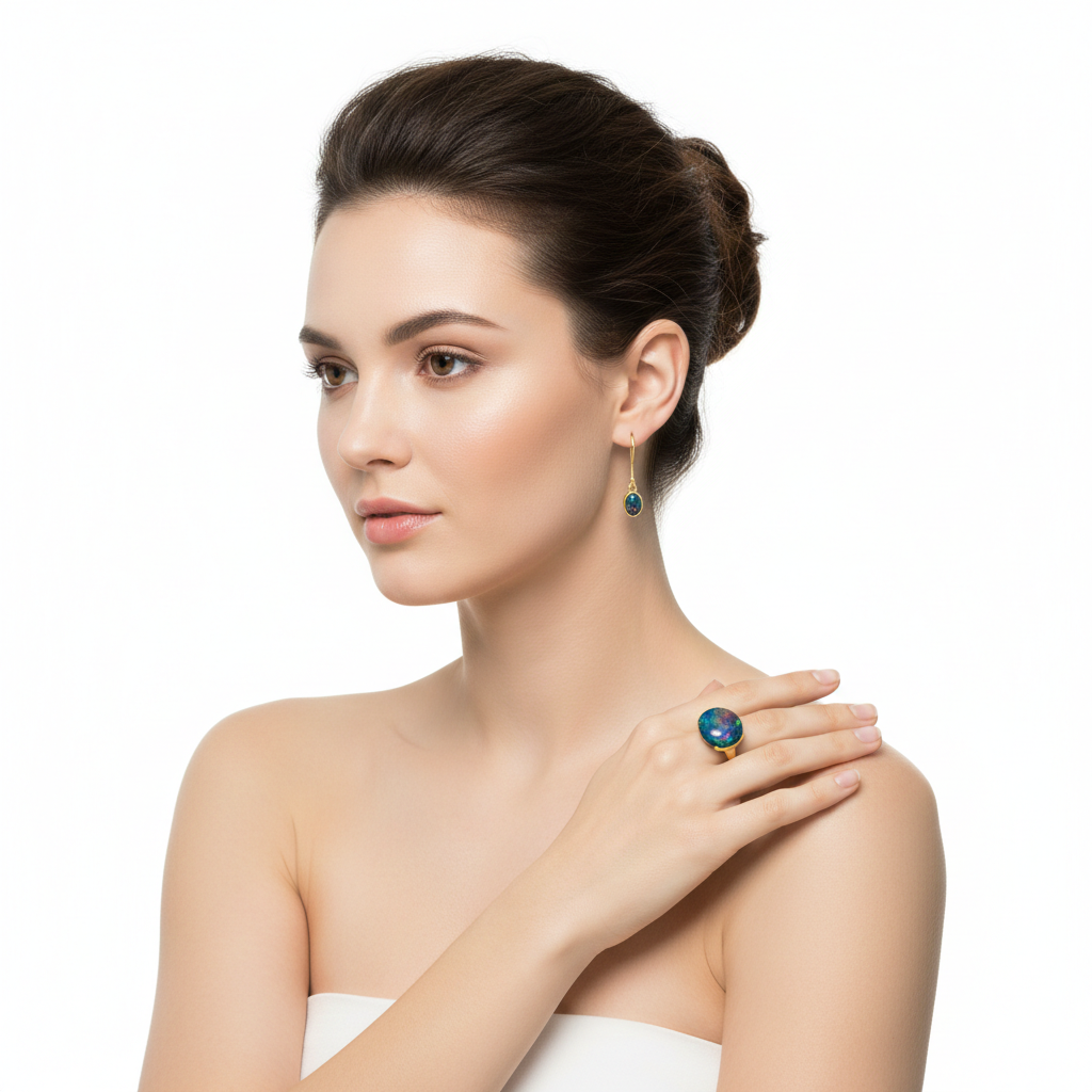 Opal Necklace & Earrings Set