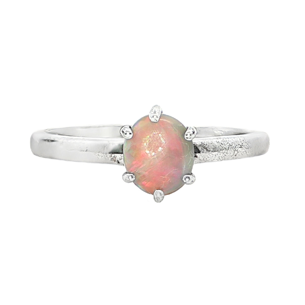 Dark Opal Ring in 925 Sterling Silver - Multicolour