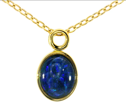 Triplet Opal Pendant set in Stainless Steel Gold Plated