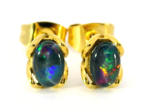 Triplet Opal Earring set in Stainless Steel Gold Plated