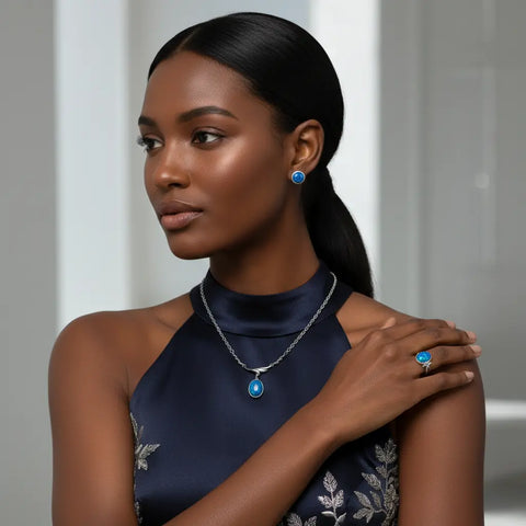 Doublet Opal Necklace, Ring & Earrings – Signature Set