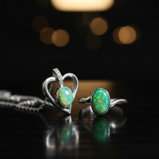 Doublet Opal Ring & Pendant Set