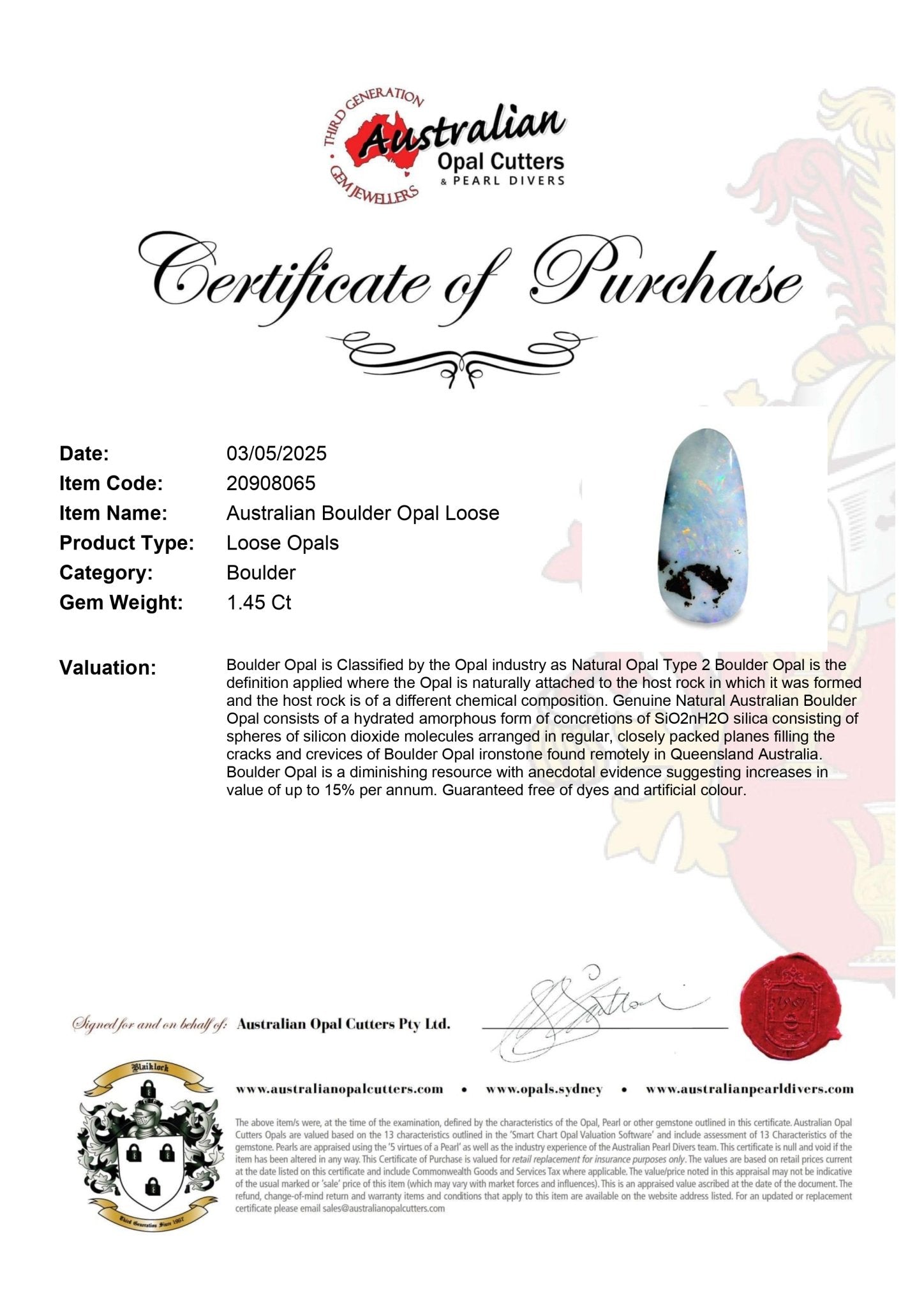 Australian Boulder Opal Loose - Australian Opal Cutters and Pearl Divers