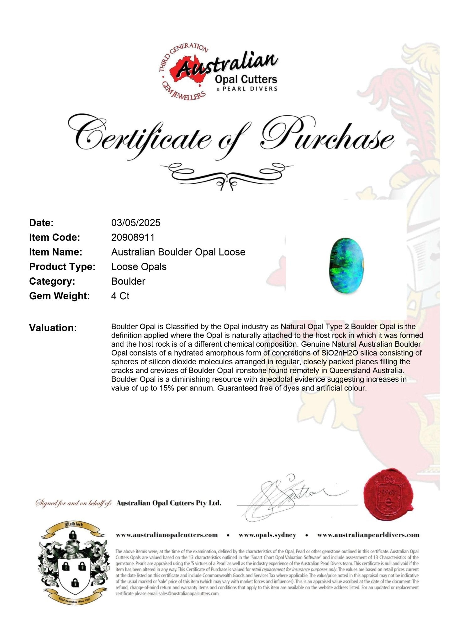Australian Boulder Opal Loose - Australian Opal Cutters and Pearl Divers