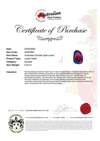 Australian Doublet Opal Loose - Australian Opal Cutters and Pearl Divers