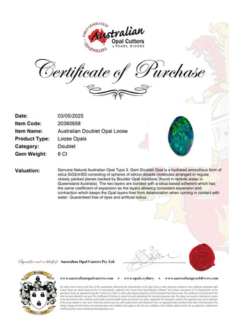 Australian Doublet Opal Loose - Australian Opal Cutters and Pearl Divers