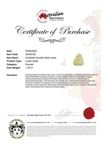 Australian Doublet Opal Loose - Australian Opal Cutters and Pearl Divers