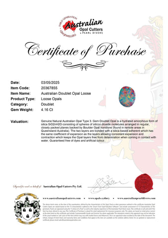 Australian Doublet Opal Loose - Australian Opal Cutters and Pearl Divers