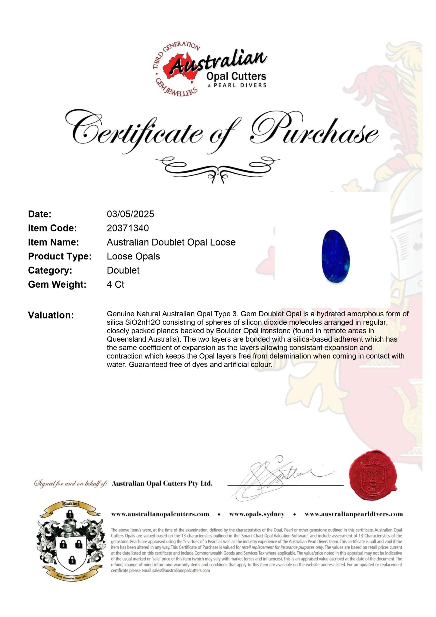 Australian Doublet Opal Loose - Australian Opal Cutters and Pearl Divers