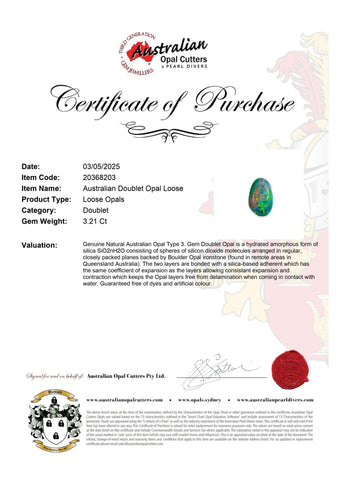 Australian Doublet Opal Loose - Australian Opal Cutters and Pearl Divers
