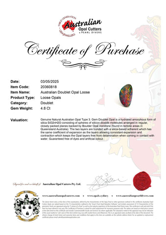 Australian Doublet Opal Loose - Australian Opal Cutters and Pearl Divers